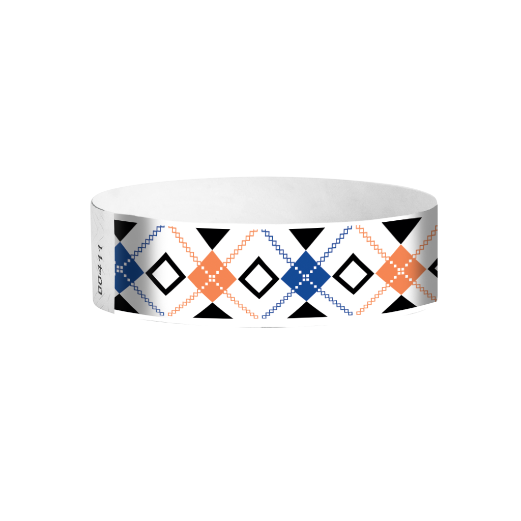 Interlaced Diamonds full-colour Tyvek wristbands Canada – vibrant geometric event wristbands