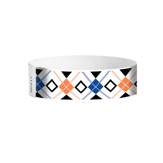 Interlaced Diamonds full-colour Tyvek wristbands Canada – vibrant geometric event wristbands