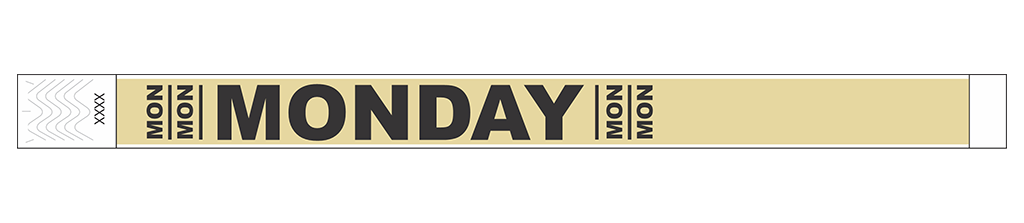 Monday - 3/4" Tyvek® Wristbands