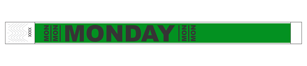 Monday - 3/4" Tyvek® Wristbands