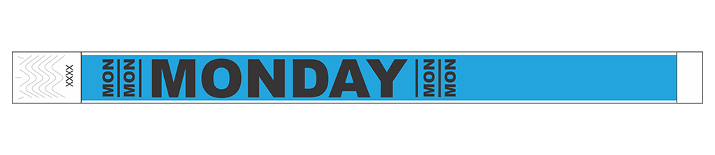 Monday - 3/4" Tyvek® Wristbands