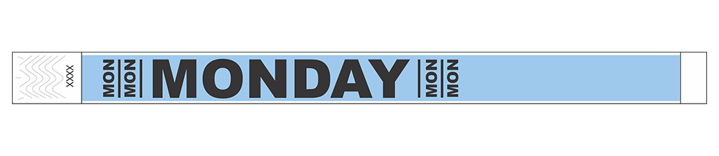 Monday - 3/4" Tyvek® Wristbands