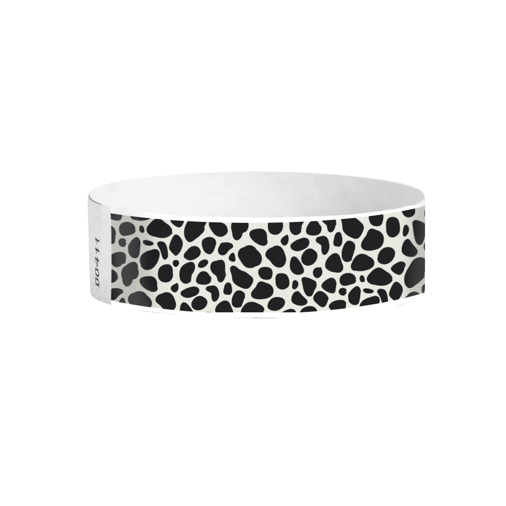 Moo Tyvek wristbands Canada – cow print wristbands for farm-themed events and fairs