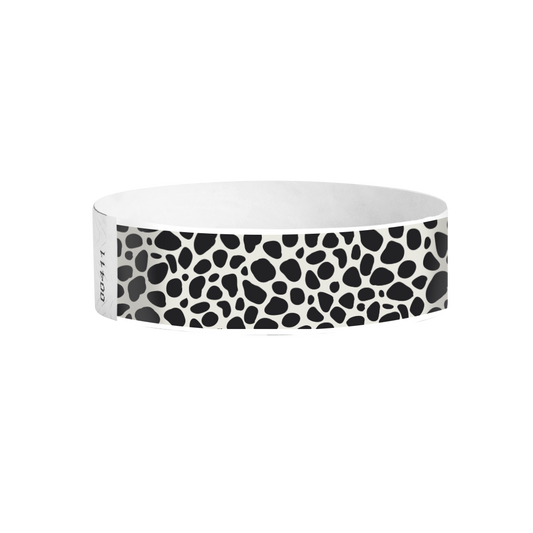 Moo Tyvek wristbands Canada – cow print wristbands for farm-themed events and fairs