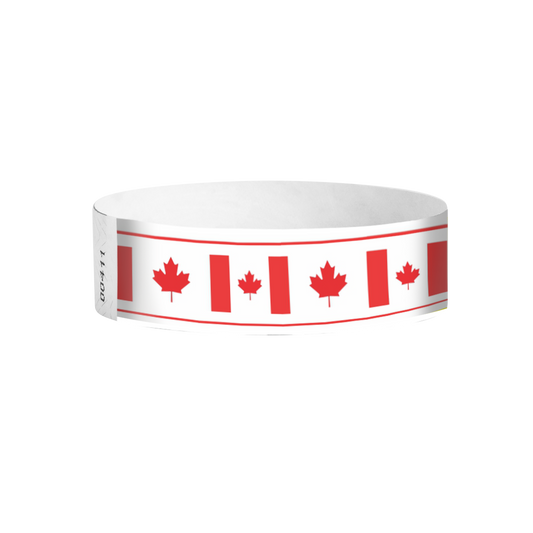 Northern Pride Tyvek wristbands Canada – Canadian flag wristbands for patriotic events