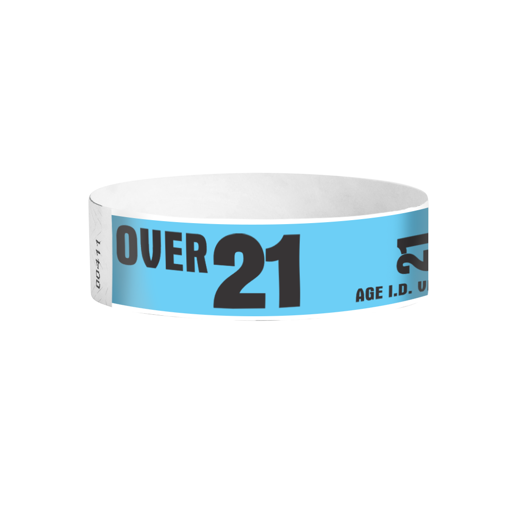 Over 21 Tyvek wristbands Canada – age verification event wristbands for bars and licensed venues