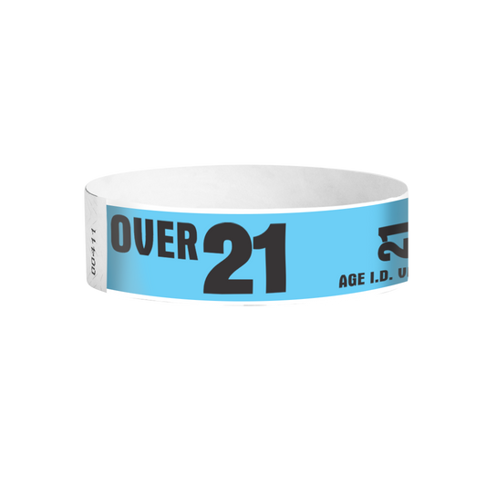 Over 21 Tyvek wristbands Canada – age verification event wristbands for bars and licensed venues