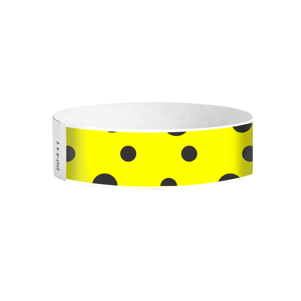 Polka Dots Tyvek wristbands Canada – yellow polka dot event wristbands for parties and fairs
