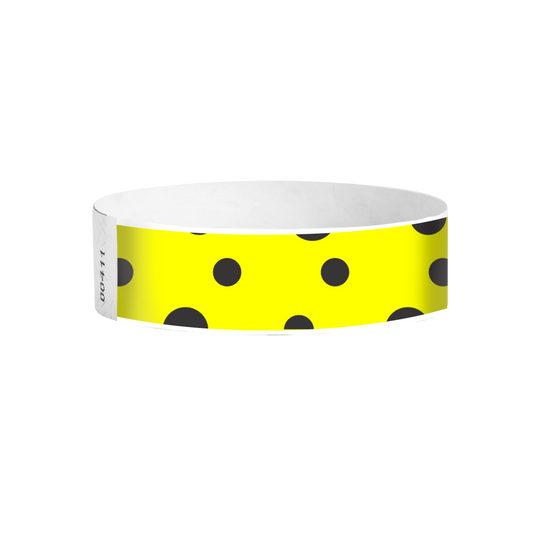 Polka Dots Tyvek wristbands Canada – yellow polka dot event wristbands for parties and fairs