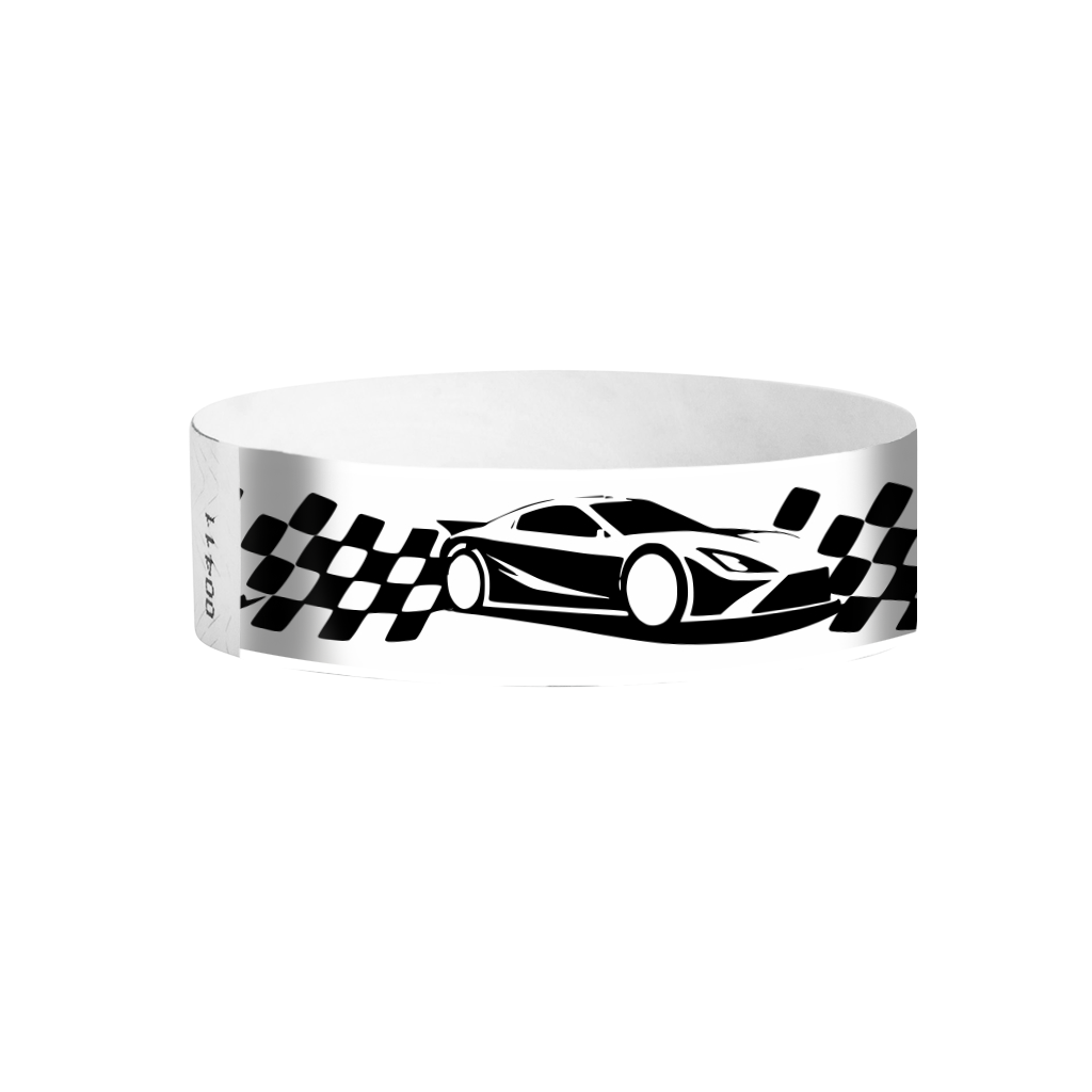 Race Day racecar Tyvek wristbands Canada – checkered flag pattern for race-themed events