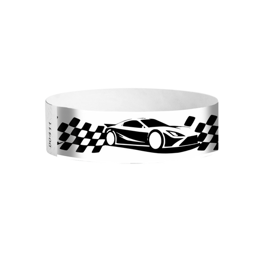 Race Day racecar Tyvek wristbands Canada – checkered flag pattern for race-themed events