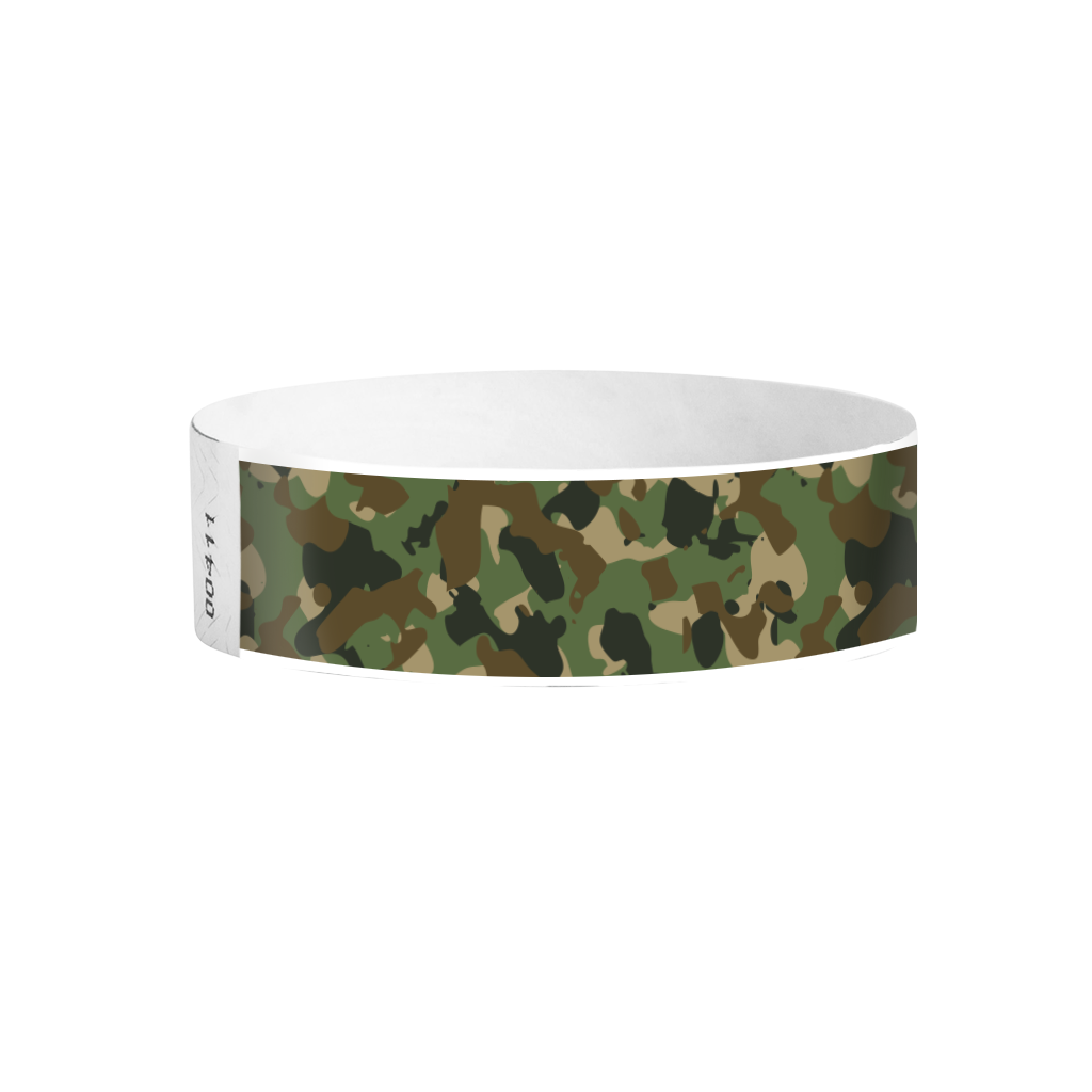 Recon camo Tyvek wristbands Canada – camouflage event wristbands for camps and outdoor venue