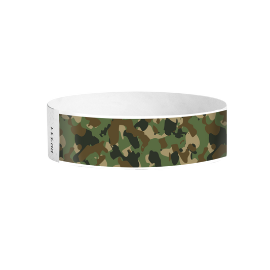 Recon camo Tyvek wristbands Canada – camouflage event wristbands for camps and outdoor venue