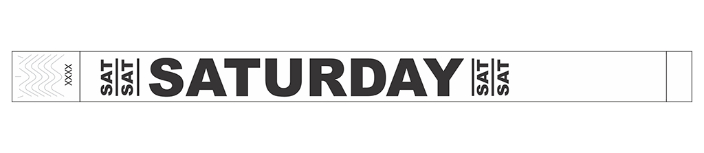 Saturday - 3/4" Tyvek® Wristbands