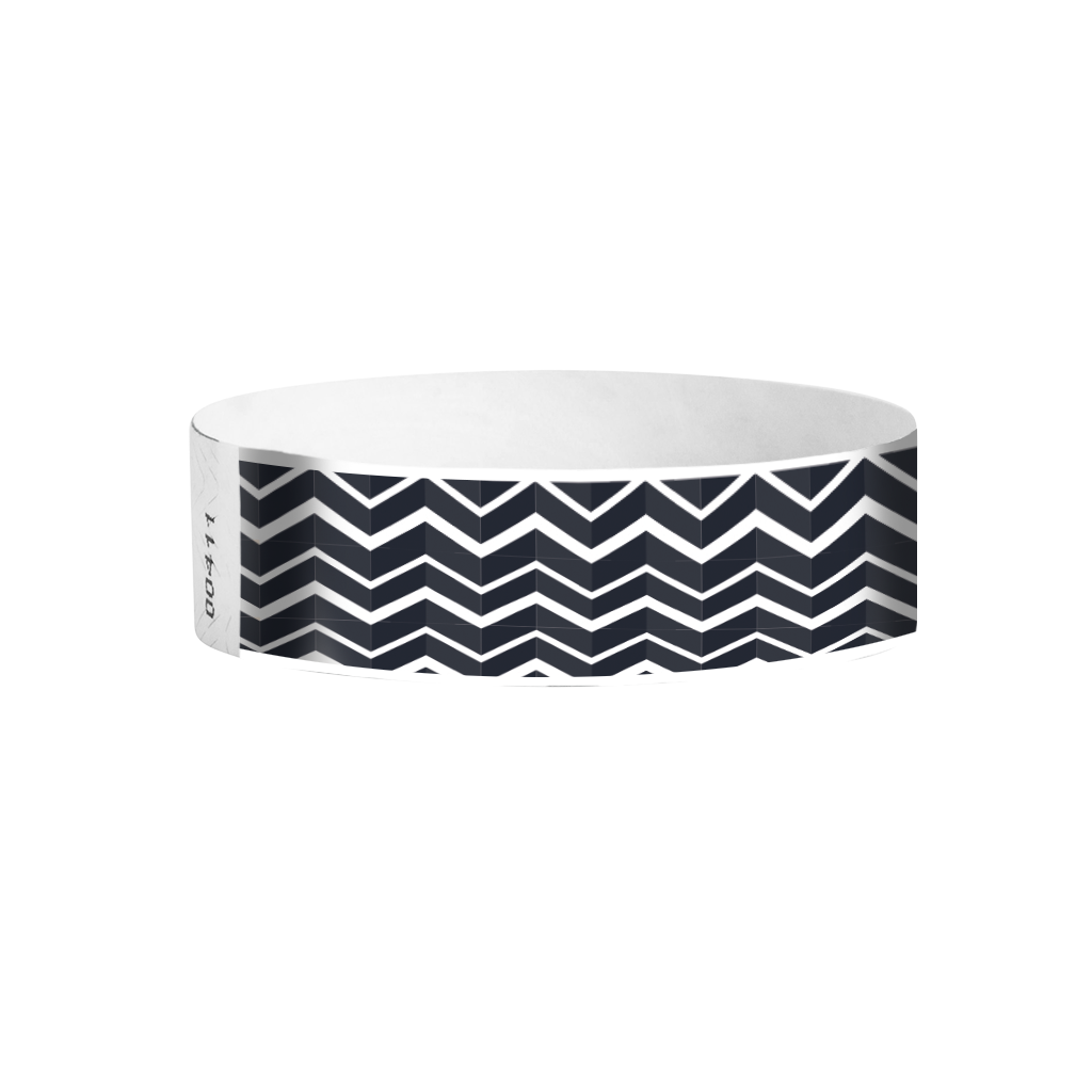 Shockwave Tyvek wristbands Canada – wavy patterned 3/4 inch event bands for concerts and venues