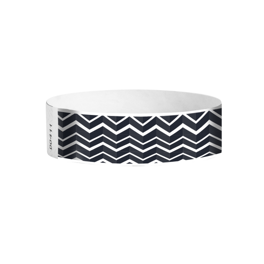 Shockwave Tyvek wristbands Canada – wavy patterned 3/4 inch event bands for concerts and venues
