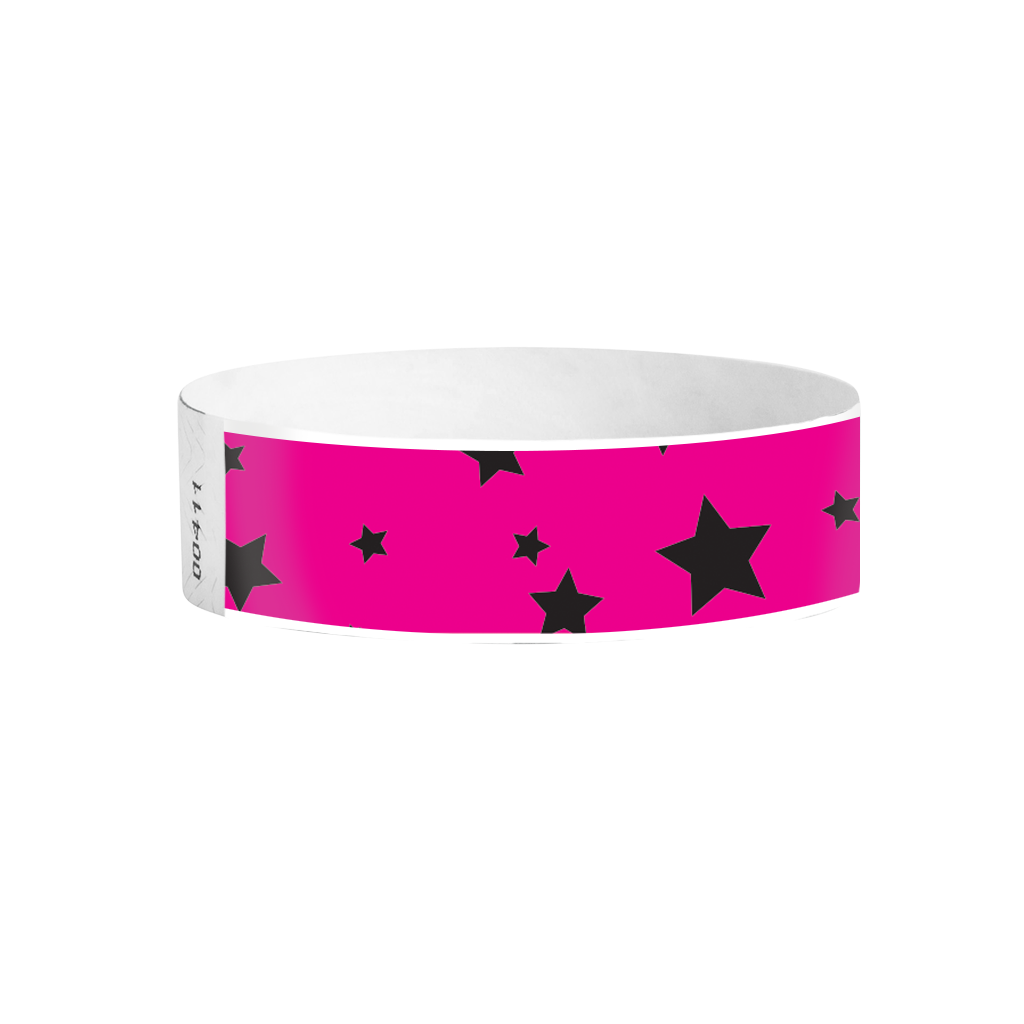 Starburst Stars Tyvek wristbands Canada – bright pink star wristbands for events and celebrations