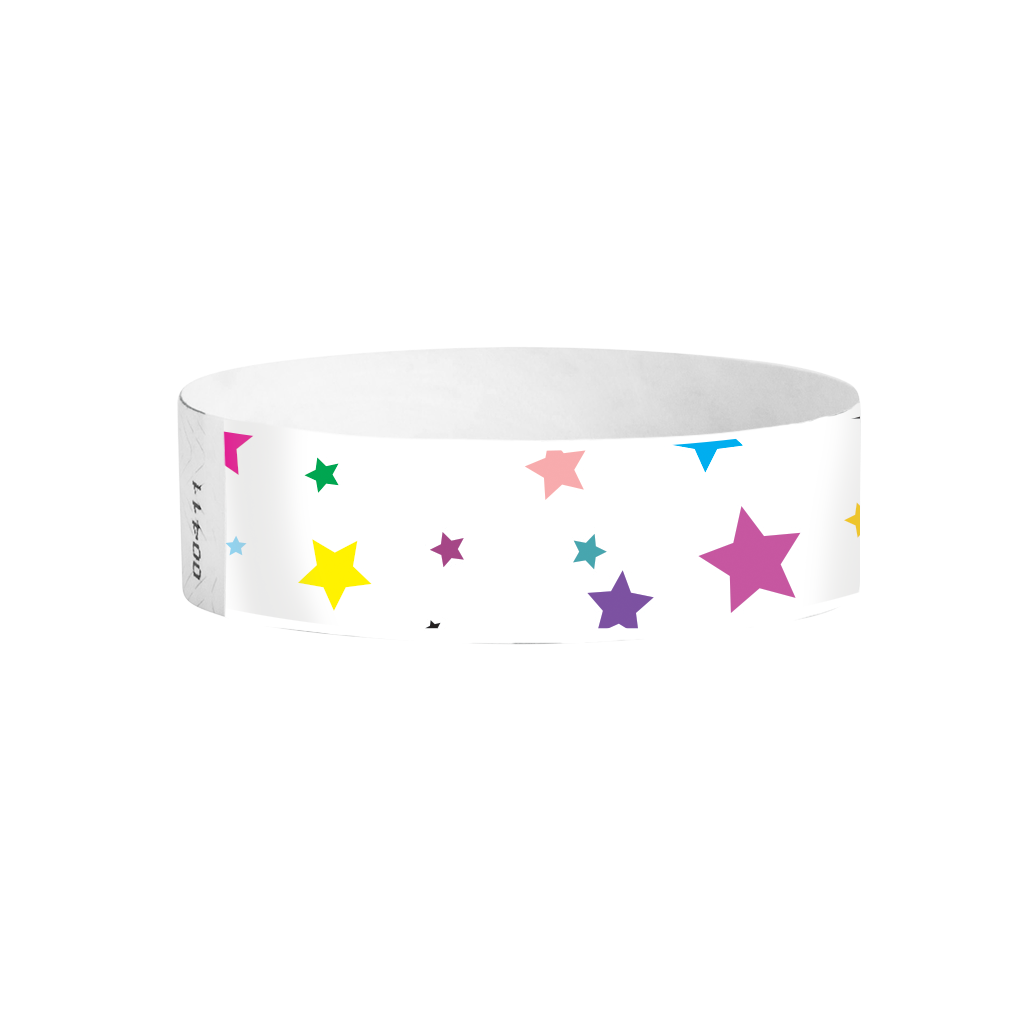 Stars Tyvek wristbands Canada – multicolour star-pattern wristbands for events