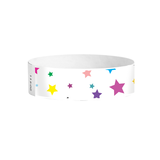 Stars Tyvek wristbands Canada – multicolour star-pattern wristbands for events