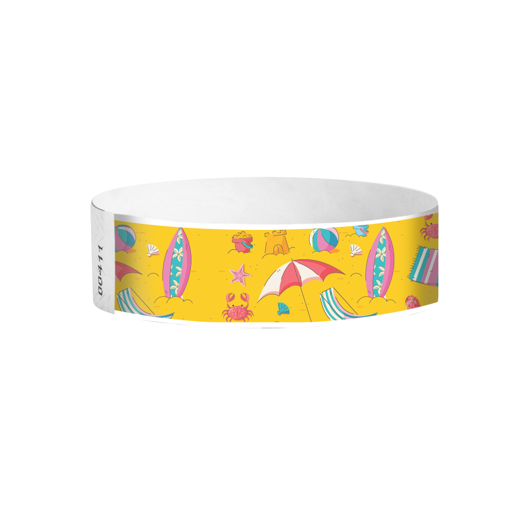 Summer Vibes Tyvek wristbands Canada – full-colour summer theme wristbands for pool parties and festivals