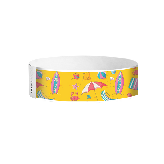 Summer Vibes Tyvek wristbands Canada – full-colour summer theme wristbands for pool parties and festivals