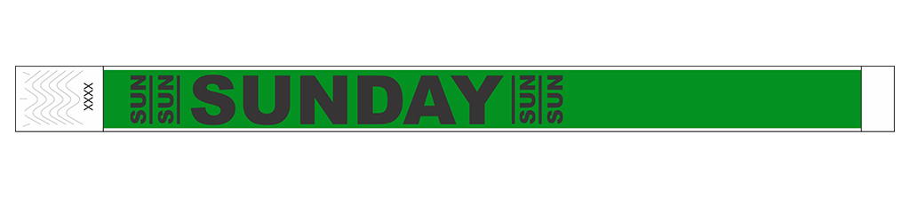 Sunday - 3/4" Tyvek® Wristbands