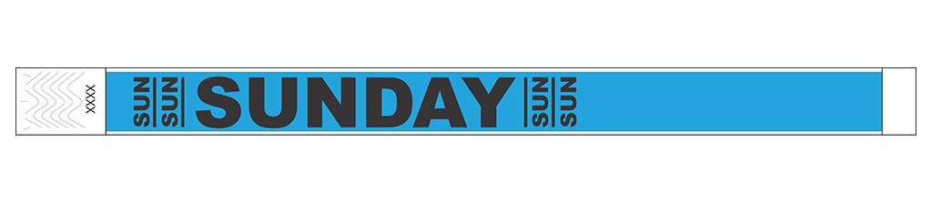 Sunday - 3/4" Tyvek® Wristbands