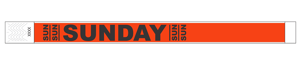 Sunday - 3/4" Tyvek® Wristbands