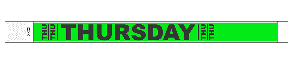 Thursday - 3/4" Tyvek® Wristbands