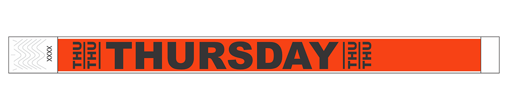 Thursday - 3/4" Tyvek® Wristbands