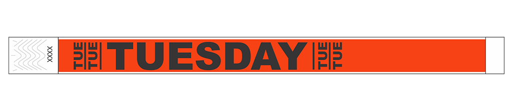 Tuesday - 3/4" Tyvek® Wristbands