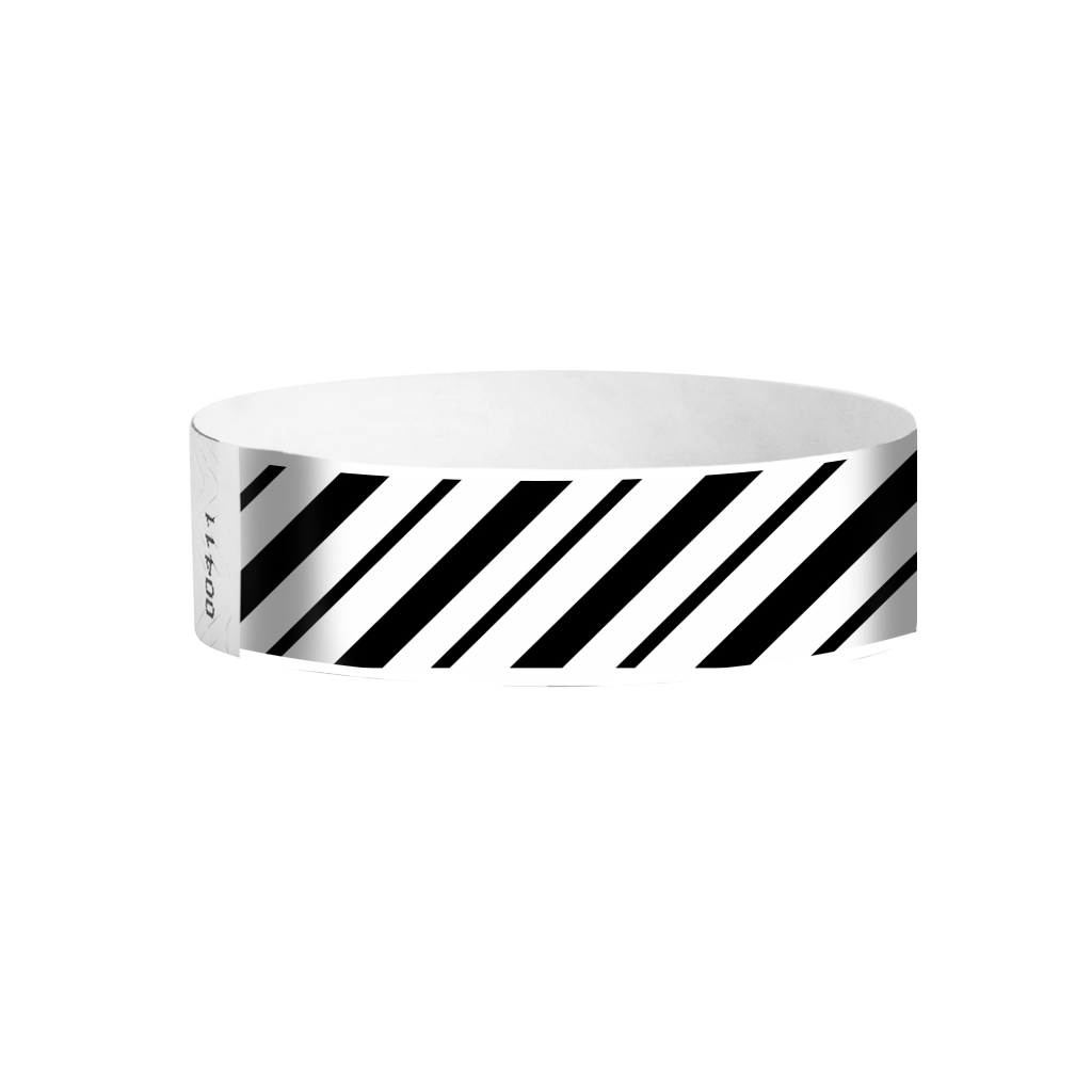 Velocity Stripes Tyvek wristbands Canada – angled stripe event bands for fast entry and crowd management