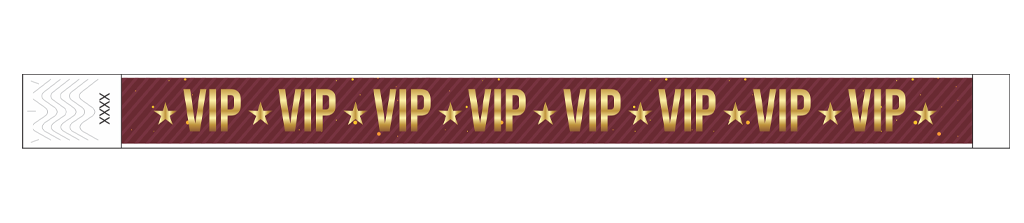 VIP Classic Burgundy Stars - 3/4" Tyvek® Wristbands