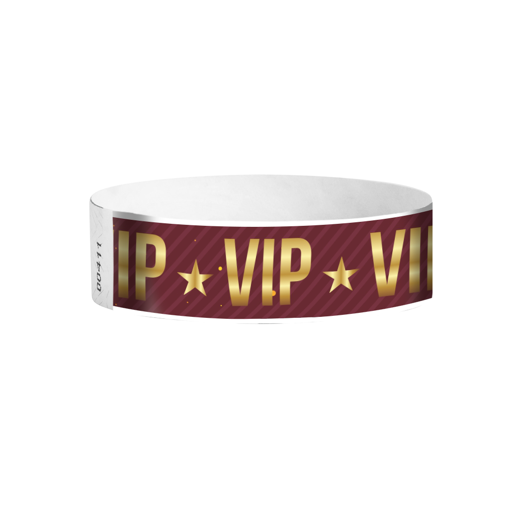 VIP burgundy star Tyvek wristbands Canada – premium VIP access control event bands