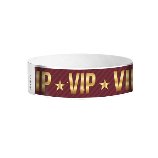 VIP burgundy star Tyvek wristbands Canada – premium VIP access control event bands