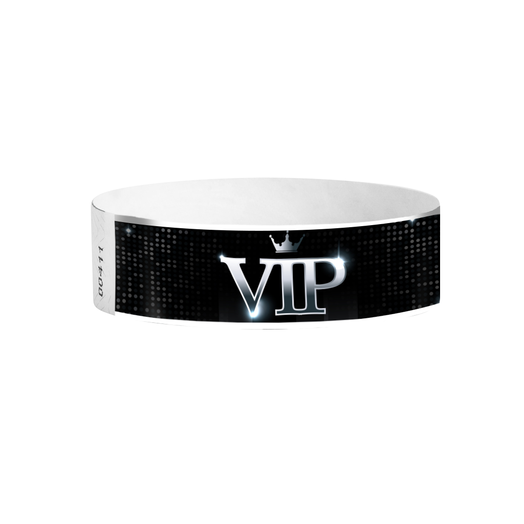 VIP crown silver Tyvek wristbands Canada – metallic VIP event wristbands for clubs and venues