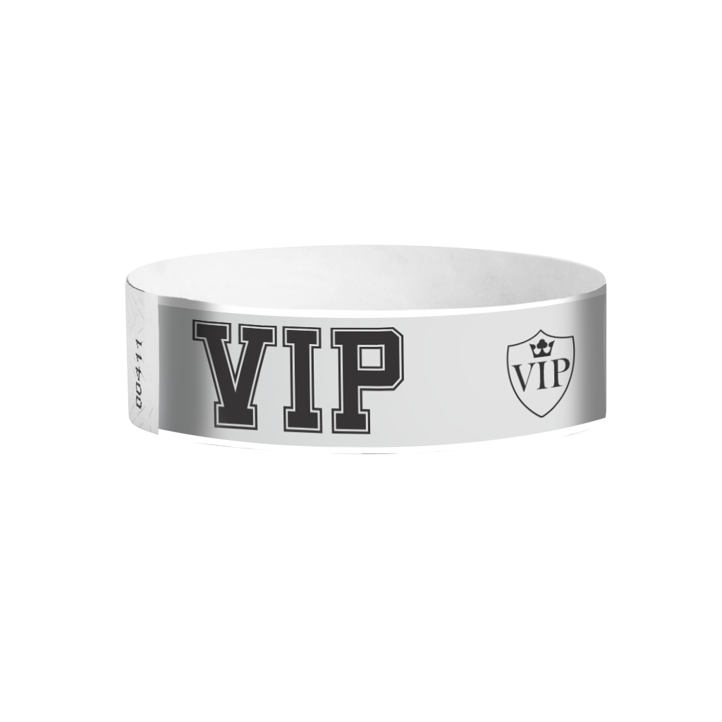 VIP silver Tyvek wristbands Canada – premium metallic event bands for VIP access control