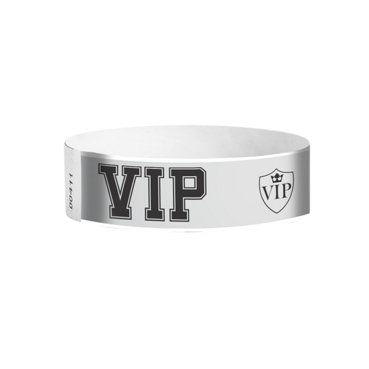 VIP silver Tyvek wristbands Canada – premium metallic event bands for VIP access control