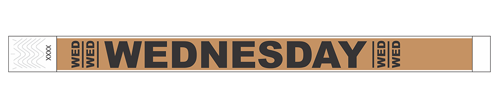 Wednesday - 3/4" Tyvek® Wristbands