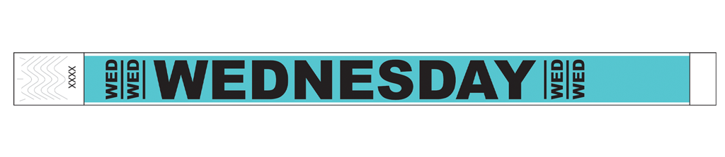 Wednesday - 3/4" Tyvek® Wristbands