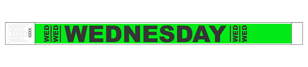 Wednesday - 3/4" Tyvek® Wristbands