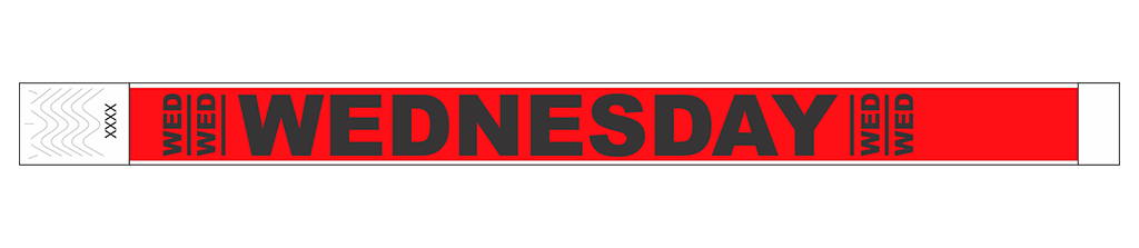 Wednesday - 3/4" Tyvek® Wristbands