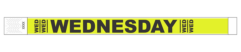 Wednesday - 3/4" Tyvek® Wristbands