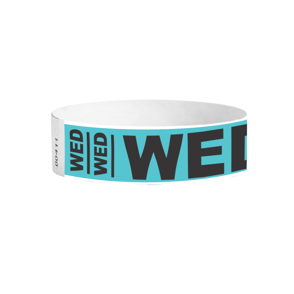 Wednesday Tyvek wristbands Canada – colour-coded day-of-week wristbands for multi-day events