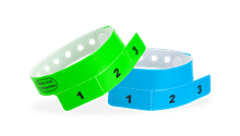 Custom vinyl 3-tab wristbands Canada – tear-off tab wristbands for festivals and multi-use events
